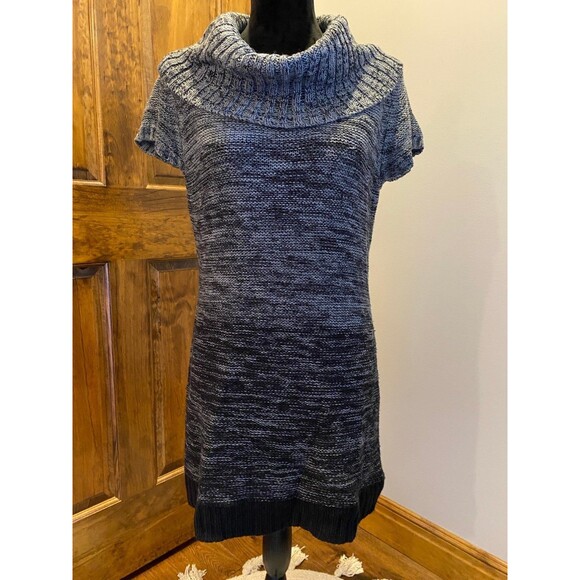 L.E.I. Gray Black Knit Dress Junior Size XL Cowl Neck Stretch Comfortable Chic - Picture 6 of 10